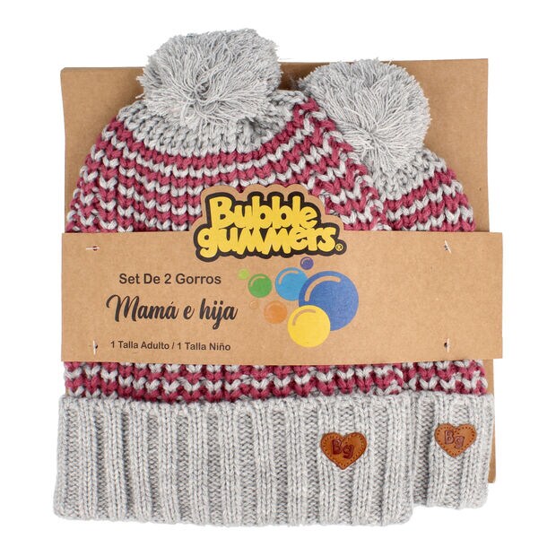 Set Gorro Bubblegummers Mama Hija Elif, GRIS