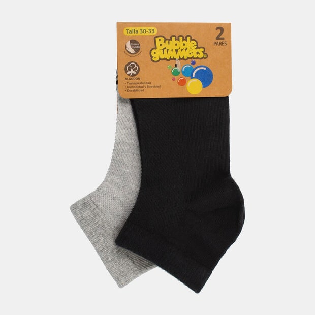 Calcetines Infantiles Bubblegummers Bipack Greyblack, MULTICOLOR