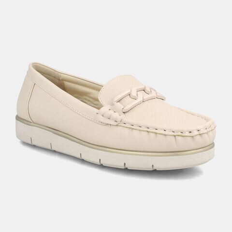 Mocas&iacute;n Mujer Bata Flipi, BLANCO