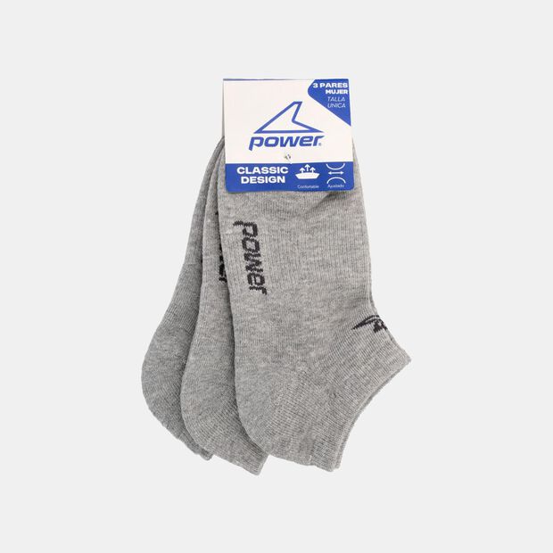 Calcetines Tripack Power Mujer Tech Wn  , GRIS