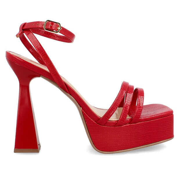 Sandalia Mujer Bata Red Label Loto, ROJO OSCURO