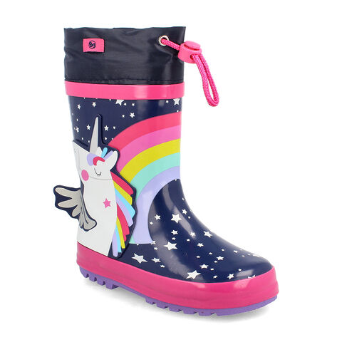 Bota De Agua Niña Bubblegummers Unicorn  , AZUL