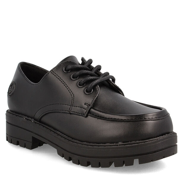 Zapato Escolar Ni&ntilde;a Bubblegummers Candela Cordones , NEGRO