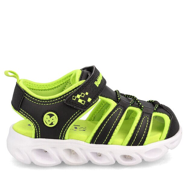 Sandalia Con Luces Bubblegummers Ni&ntilde;o Mancora , NEGRO