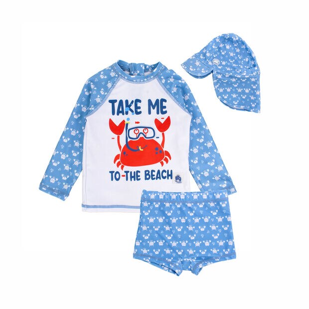 Traje De Ba&ntilde;o Infantil Bubblegummers Metz, AZUL