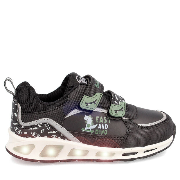 Zapatilla Con Luces Ni&ntilde;o Bubblegummers Aragon   , GRIS