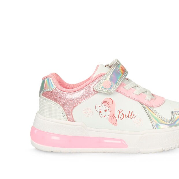 Tenis Con Luces Para Ni&ntilde;a Licenses Disney Blanco-Rosado Lilia L, 