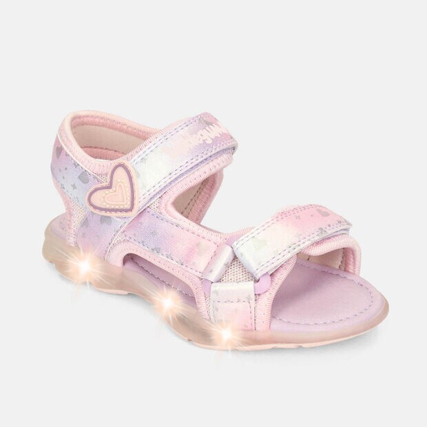 Sandalia Con Luces Infantil Para Ni&ntilde;a Bubblegummers Morado, 