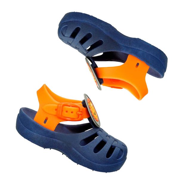 Sandalia Para Ni&ntilde;o Bubblegummers Azul-Naranja Patricio, 