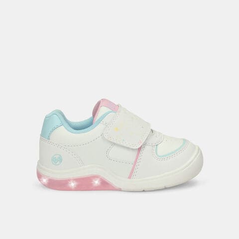 Tenis Con Luces Para Ni&ntilde;a Bubblegummers Blanco Tokio Prewalker Girls 0 +, 