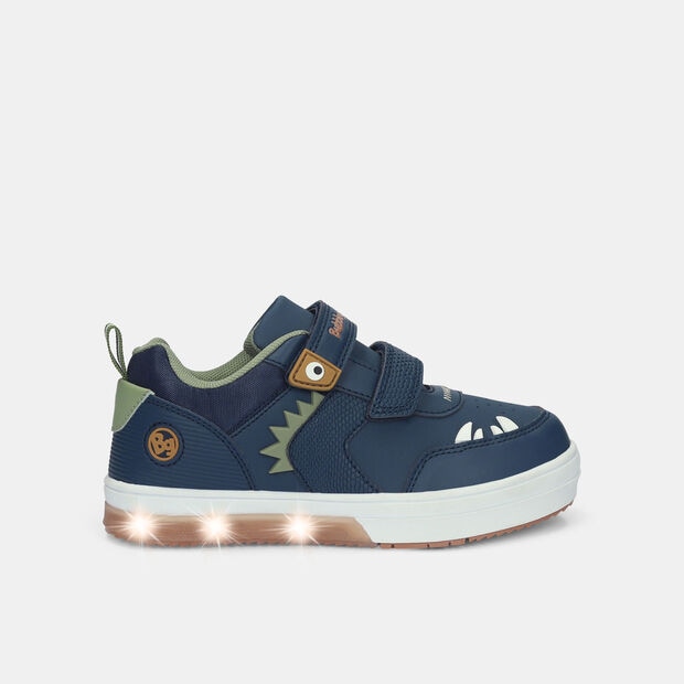 Tenis Con Luces Para Ni&ntilde;o Bubblegummers Azul Neon, 
