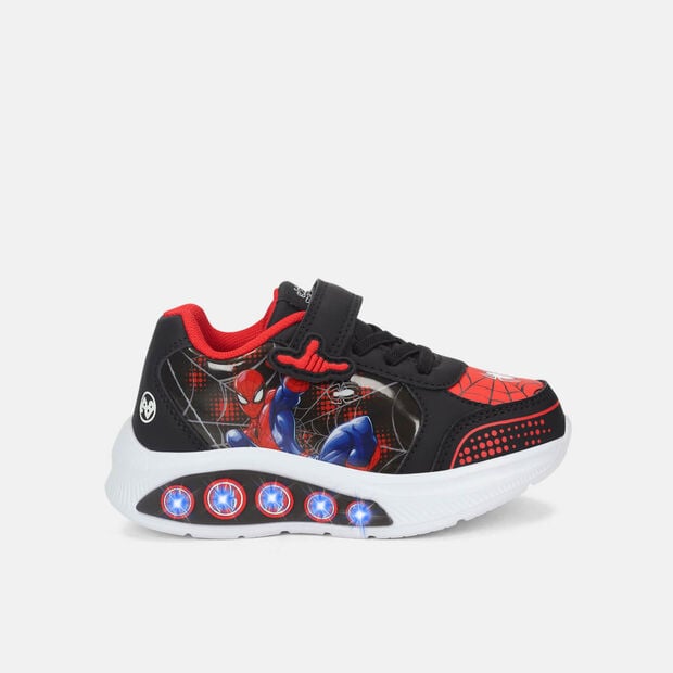 Tenis Con Luces Para Ni&ntilde;o Licenses Marvel Negro Freestone First Step Boys 1 +, 