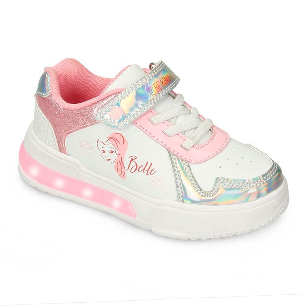 Tenis Con Luces Para Ni&ntilde;a Licenses Disney Blanco-Rosado Lilia L, 