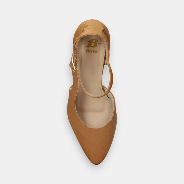 Tacones Para Mujer Bata Caf&eacute; Claro, 