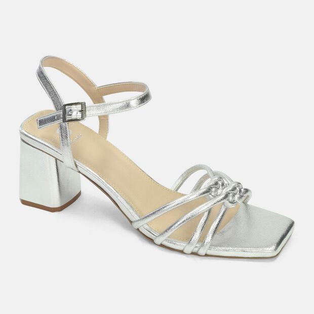 Sandalias Para Mujer Bata Plateado Kenza, 