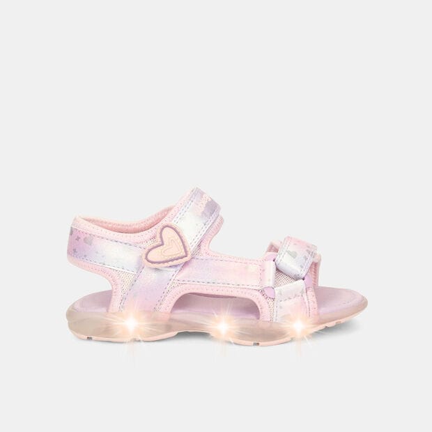 Sandalia Con Luces Infantil Para Ni&ntilde;a Bubblegummers Morado, 
