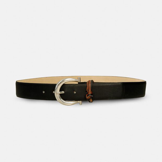 Cintur&oacute;n Para Hombre Bata Negro-Camel Moxie, 