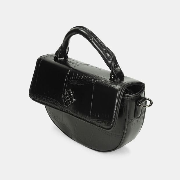 Cartera  Para Mujer Bata Red Label Negro Brilla, 