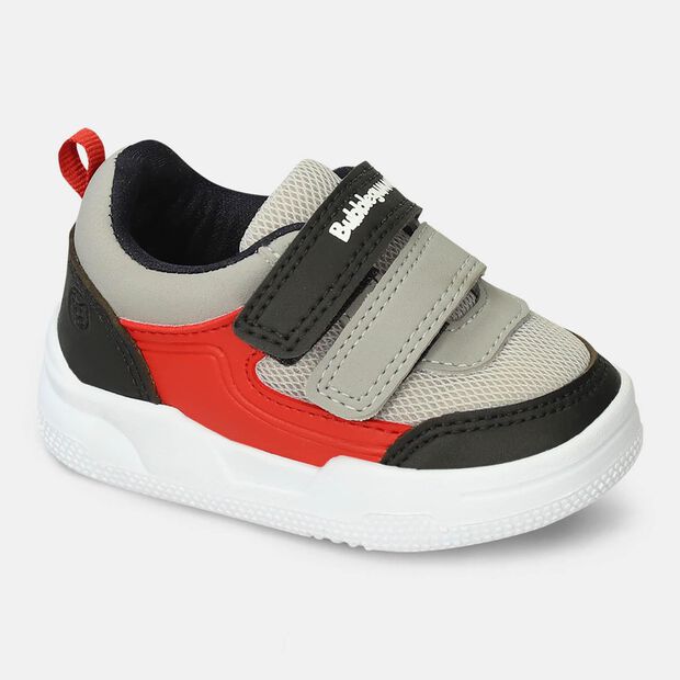 Tenis Para Ni&ntilde;o Bubblegummers Gris-Rojo Safron, 