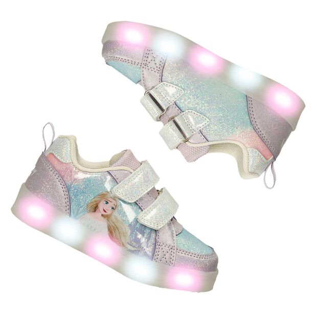 Tenis Con Luces Para Ni&ntilde;a Licenses Disney Lila-Blanco Katy L, 