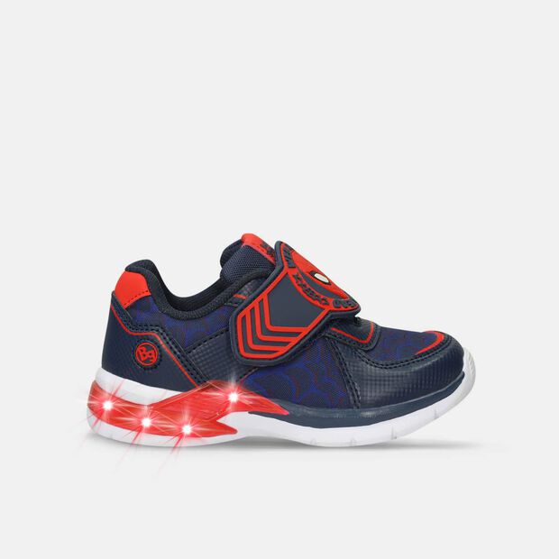 Tenis Con Luces Para Ni&ntilde;o Licenses Marvel Azul Milan Spiderman, 