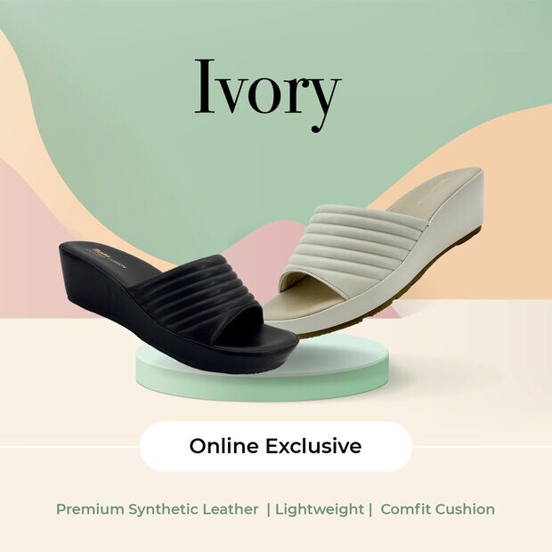 [Online Exclusive] Ladies Wedges Sandal Ivory