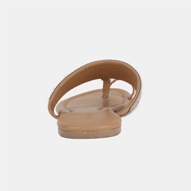 BATA EMBELLISHED TOE RING SLIPPERS FOR WOMEN