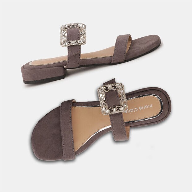 MARIE CLAIRE OPEN TOE FLAT MULES FOR WOMEN