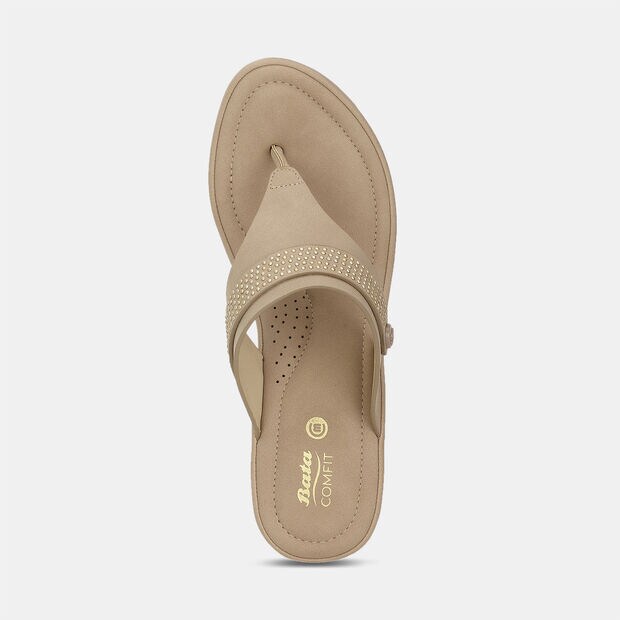 BATA COMFIT BLOCK HEEL THONG SLIPPERS FOR WOMEN