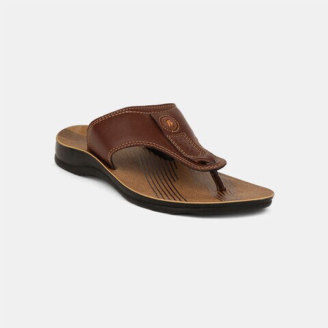 Bata light brown casual flip-flops for men