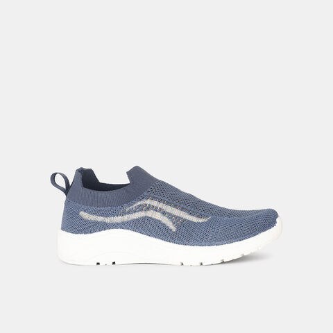 Bata blue textile casual slip-on shoes for women
