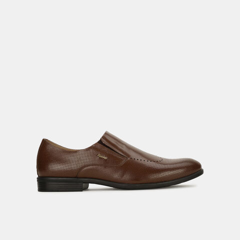 Bata brown casual slip-on shoes for men