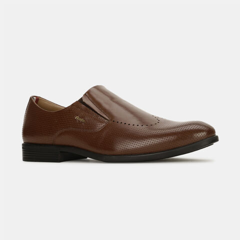 Bata brown casual slip-on shoes for men