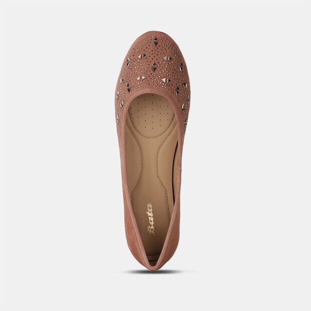 BATA EMBELLISHED CASUAL BALLERINA FLATS FOR WOMEN