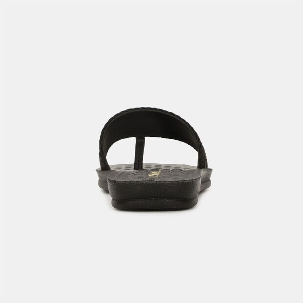 BATA TEXTURED FABRIC OPEN TOE FLAT MULES FOR WOMEN