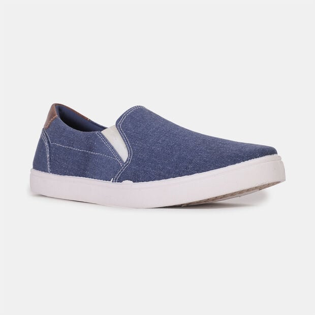 BATA GRAINY TEXTILE DENIM SLIP-ON SHOES FOR MEN