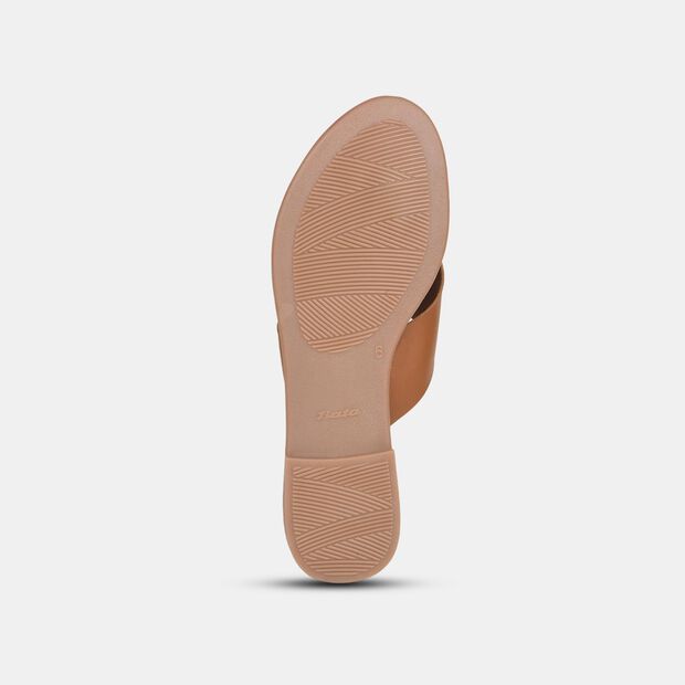 BATA PATTERNED T-STRAP FLAT SLIPPERS FOR WOMEN