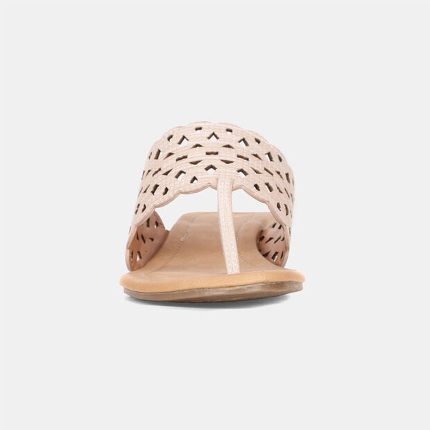 BATA MID-HEEL WEDGE THONG SLIPPERS FOR WOMEN