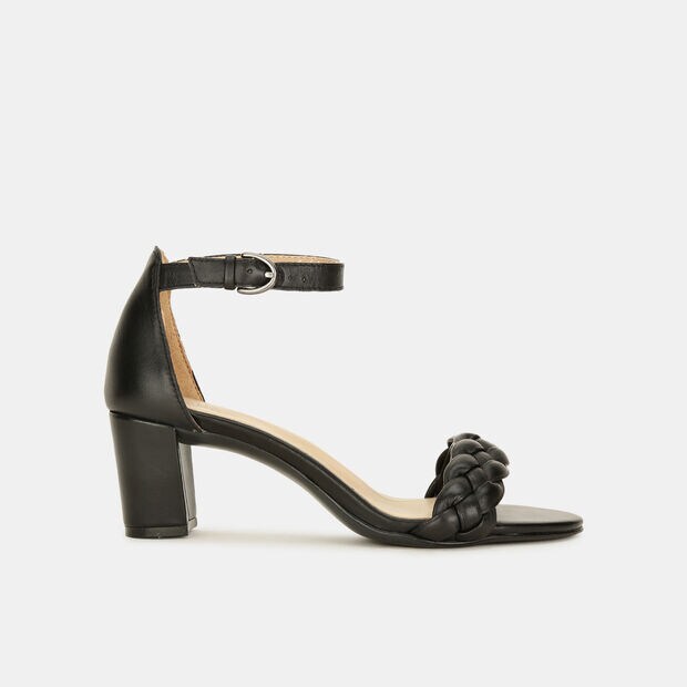 NATURALIZER LEATHER BLOCK HEEL SANDALS FOR WOMEN
