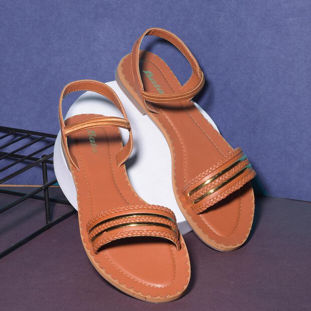 BATA OPEN TOE FLAT SANDALS FOR WOMEN
