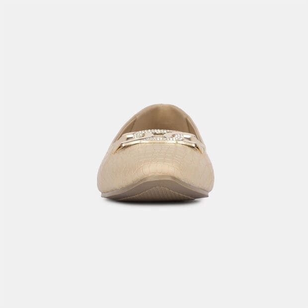 BATA TEXTURED ROUND TOE BALLERINA FLATS FOR WOMEN