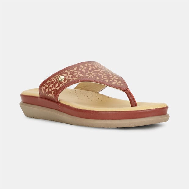 SCHOLL LEATHER THONG SLIPPERS FOR WOMEN