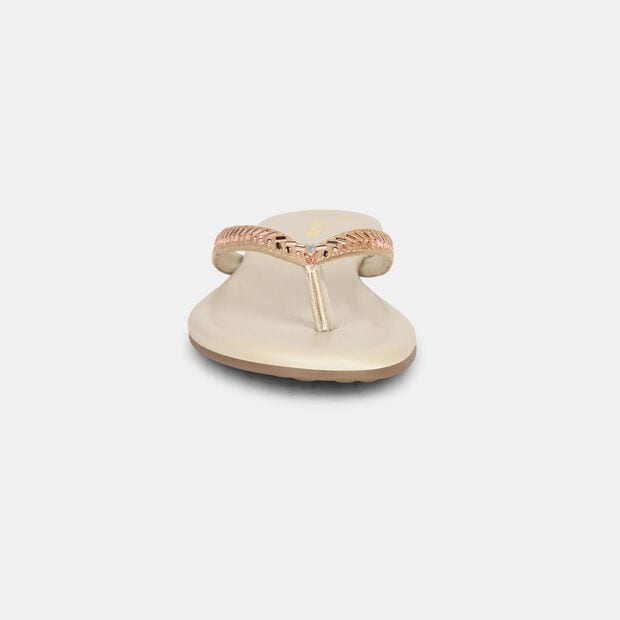 BATA EMBELLISHED FLAT THONG SLIPPERS FOR WOMEN