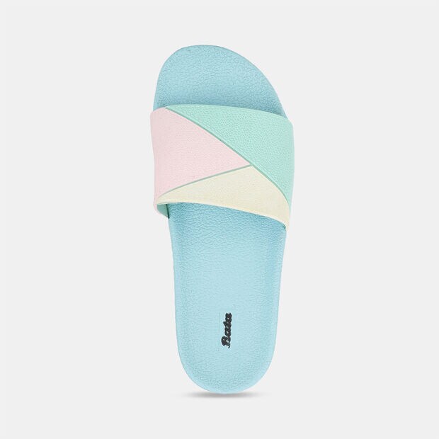 Bata Colorblocked Casual Slider Flip Flops For Women