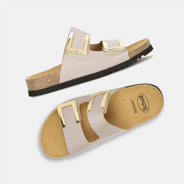 SCHOLL LEATHER MULES FOR WOMEN
