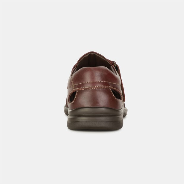 SCHOLL LEATHER FISHERMEN SHOE-STYLE SANDALS WITH VELCRO CLOSURE FOR MEN