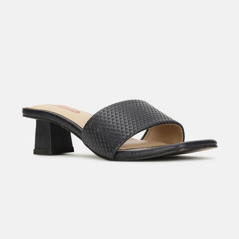 Bata red label navy textured mules for women