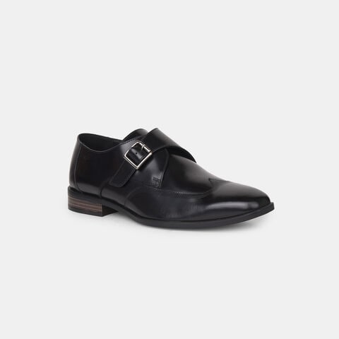 Hush Puppies Black Monkstrap Formal Shoes For Men