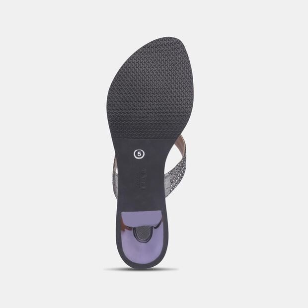 BATA RED LABEL EMBELLISHED MID-HEEL THONGS FOR WOMEN