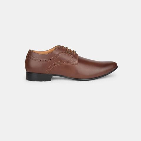 Bata tan casual derby-style shoes with lace-up closure for men